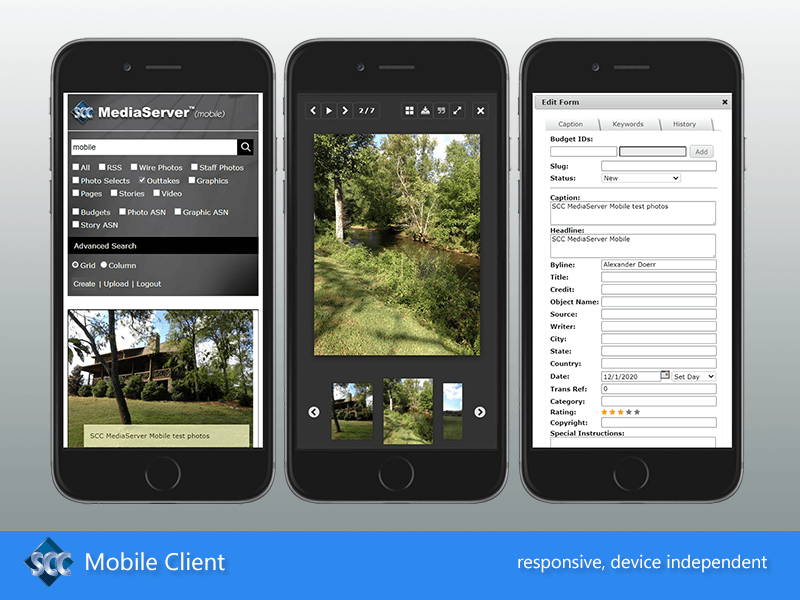 SCC Mobile Client, Responsive Web Application